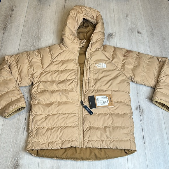The North Face Reversible Perrito hood‎ Khaki Stone Medium New With Tags - Picture 2 of 7